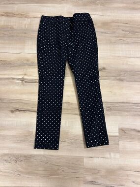 LOFT Black Polka Dot Slim Pants